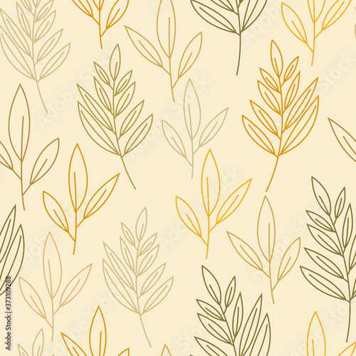 Fall Leaves Abstract Seamless Pattern