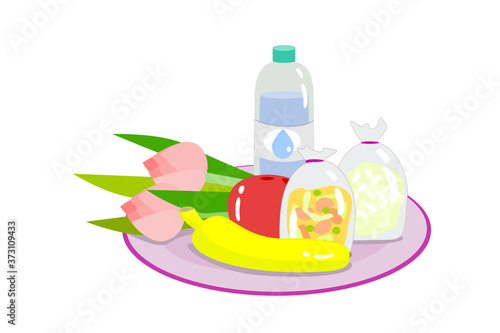 Set Thai Food for give alms buddhist monk 