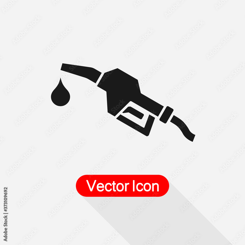 Fuel Icon, Gasoline Pump Nozzle Icon Vector Illustration Eps10