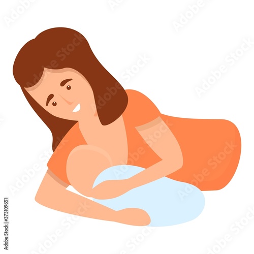 Bed breast feeding icon. Cartoon of bed breast feeding vector icon for web design isolated on white background