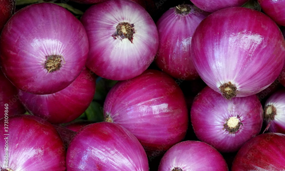Extreme close up of red onions full frame Extreme close up of red onions full frame