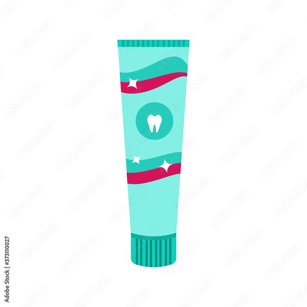 Toothpaste. Dental and gum hygiene. Care for the oral cavity. Vector illustration in a flat style isolated on a white background Toothpaste. Dental and gum hygiene. Care for the oral cavity. Vector illustration in a flat style isolated on a white background