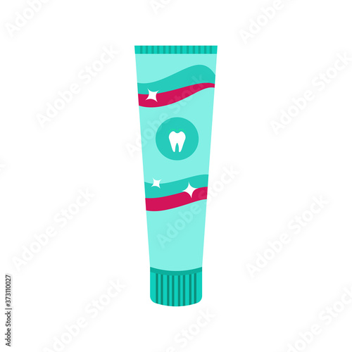 Toothpaste. Dental and gum hygiene. Care for the oral cavity. Vector illustration in a flat style isolated on a white background