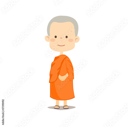Cartoon Buddhist Monk Vector