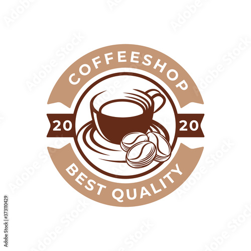 Coffee Logo design vector illustration. Retro Vintage Coffee Logo vector design concept for cafe and restaurant emblem. Coffee Shop vector design for Logo, icon, label, badge, sign and symbol.