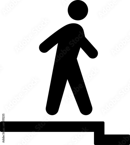 段差を下る人のピクトグラム