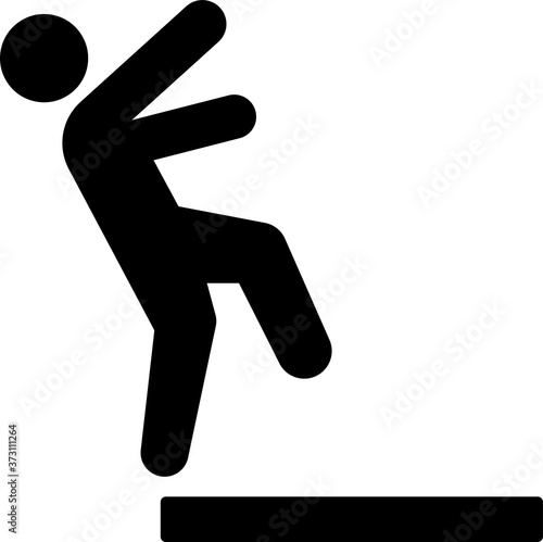 転落する人のピクトグラム