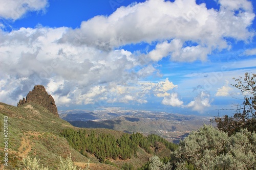 mountain landscape with clouds