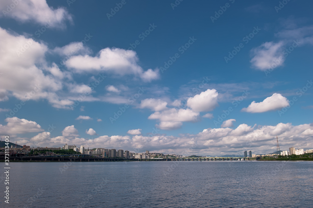 The landscape of beautiful sky and curious clouds.