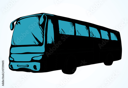 Large intercity bus. Vector drawing