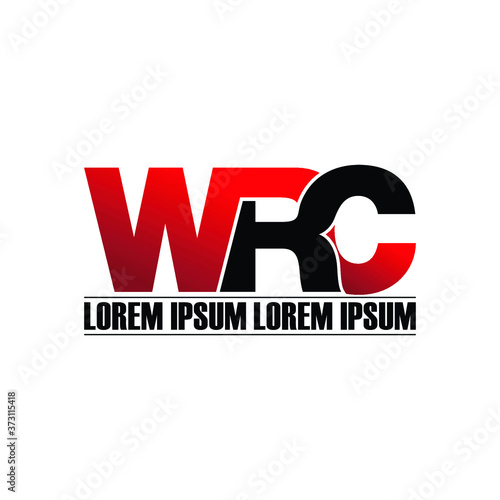 WRC letter monogram logo design vector