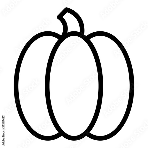 Pumpkin icon. Outline pumpkin vector icon for web design isolated on white background