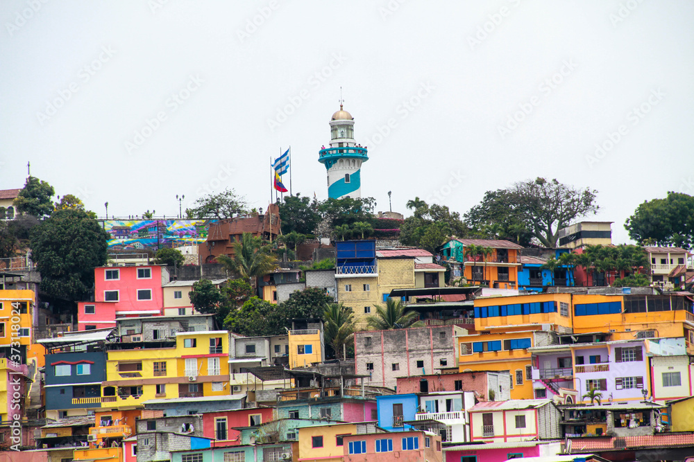 Fototapeta premium Cerro Santa Ana, Guayaquil, perla del pacifico 