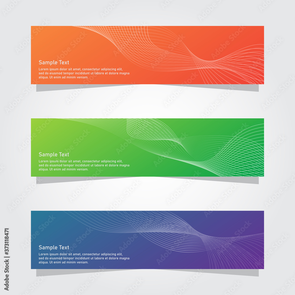 Naklejka premium modern banner set colorful wave style