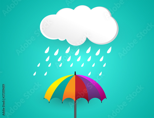 clouds and strom , Rainy Days, umbrella, vector design.