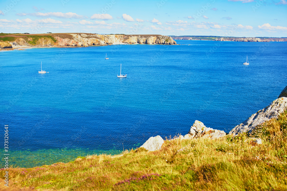 Scenic view of Crozon peninsula, one of the most popular tourist destinations in Brittany, France