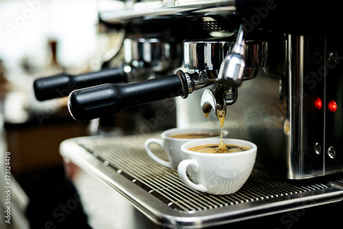 Coffee machine espressos shot .