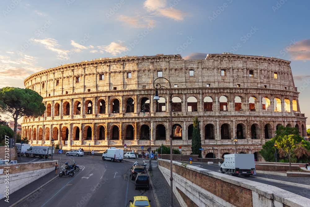 The Colosseum or the Flavian Amphitheatre in Rome, Italy