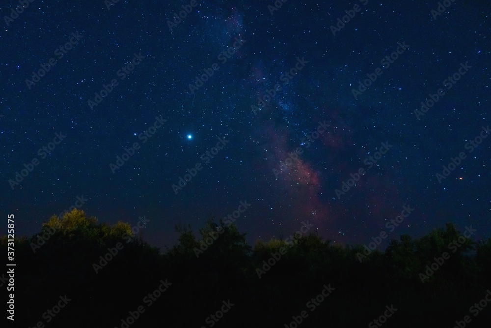Bright starry night sky