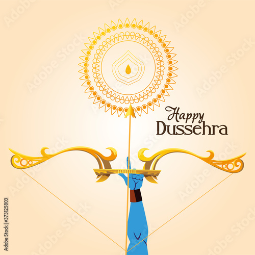 lord ram arm with bow and arrow and gold mandala vector design