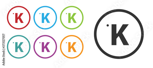 Black Kelvin icon isolated on white background. Set icons colorful. Vector.