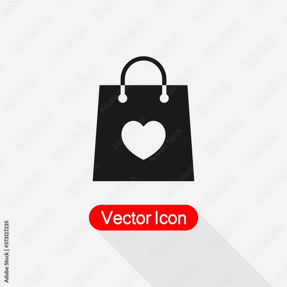 Shopping Bag With Heart Icon Vector Illustration Eps10 Shopping Bag With Heart Icon Vector Illustration Eps10