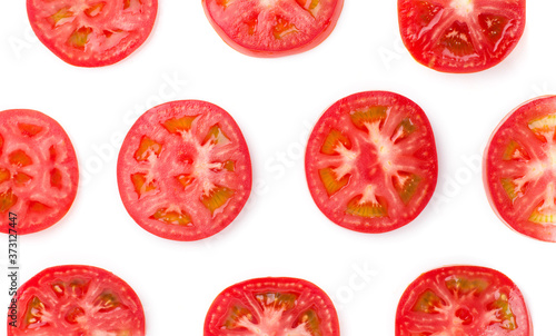 tomatoes slice isolated on white background