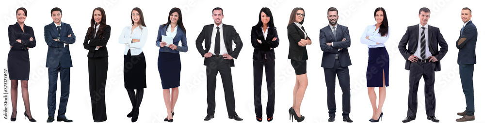 group of successful business people standing in a row. group of successful business people standing in a row.