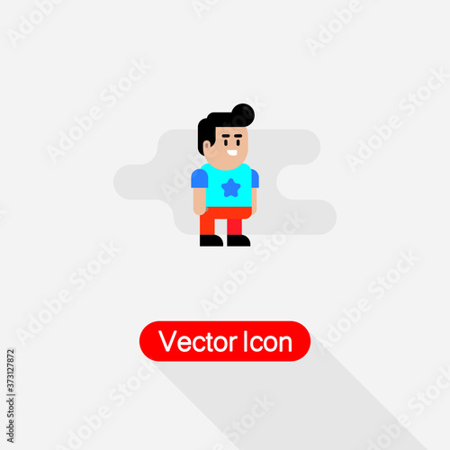 Simple Character Icon In Flat Design