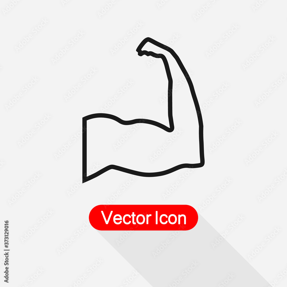 Fototapeta premium Strong Icon, Biceps Icon Muscular Arm Icon Vector Illustration Eps10