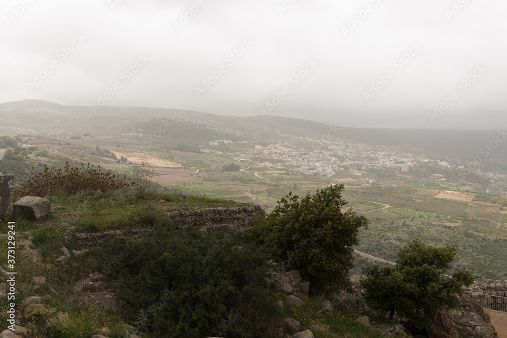 View from the top of the hill in Golan Heights, Israel.