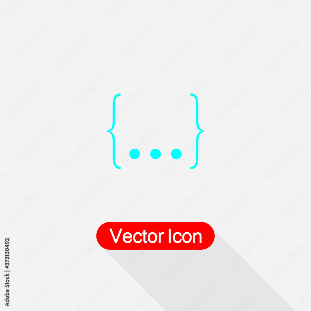 Curly Bracket Icon, Quote Sign Vector Illustration Eps10