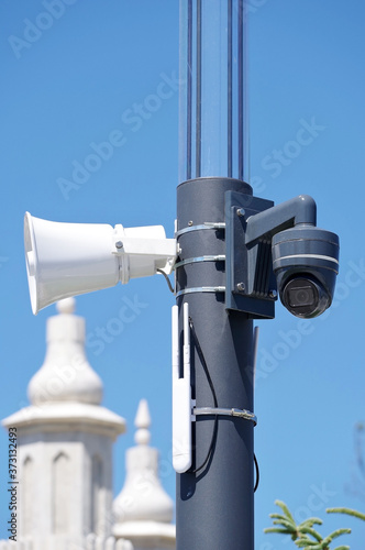 Safety ip cameras and loud speaker for monitoring