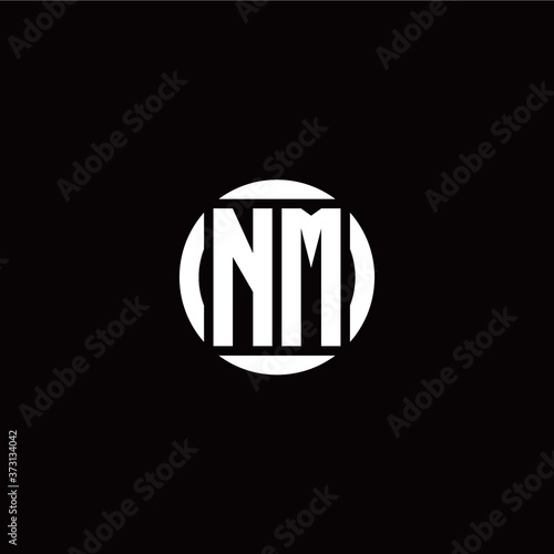N M initial logo modern isolated with circle template