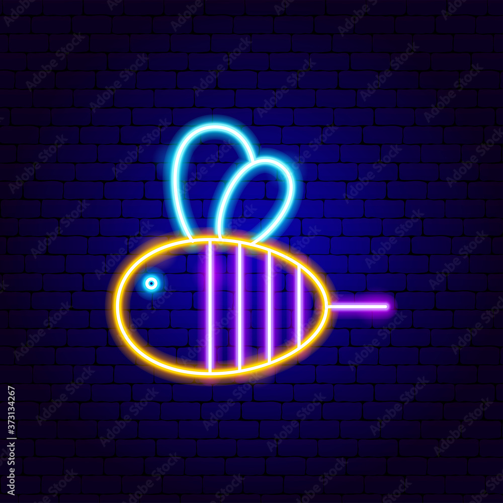 Bee Neon Sign Bee Neon Sign