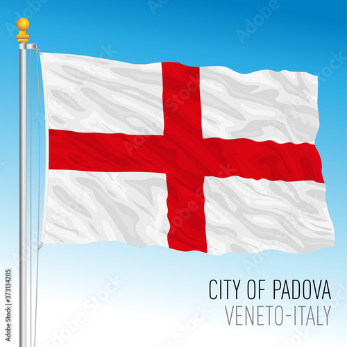 Padova official flag of the city, Veneto, Italy, vector illustration