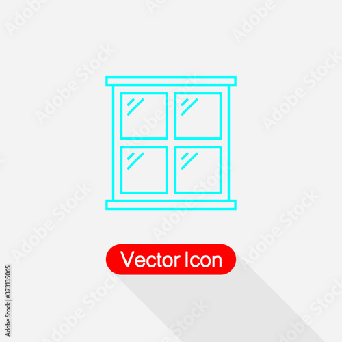 Window Frame With Louvers Icon Vector Illustration Eps10