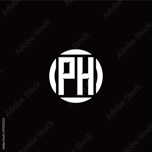 P H initial logo modern isolated with circle template