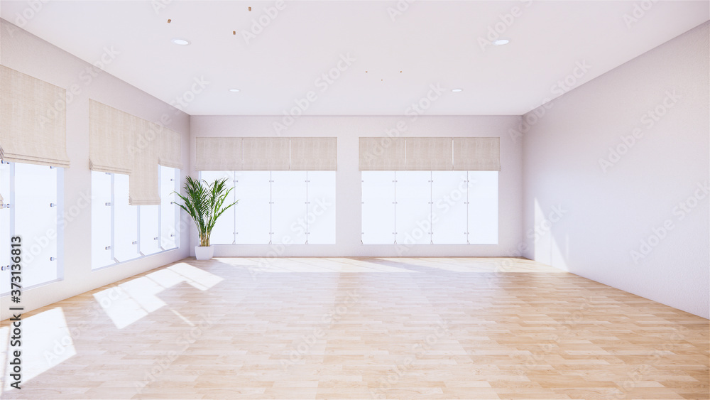 Scene room tropical Interior style, Big empty room Interior mock up.3D rendering