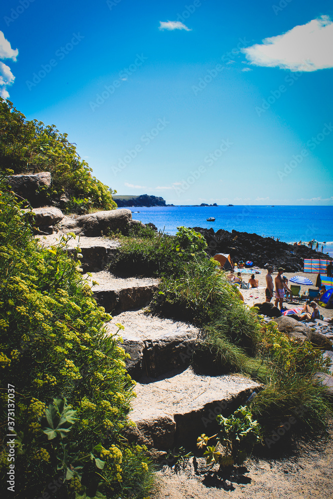 Kynance Cove Cafe steps Kynance Cove Cafe steps
