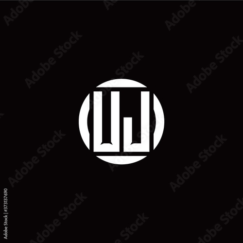 U J initial logo modern isolated with circle template