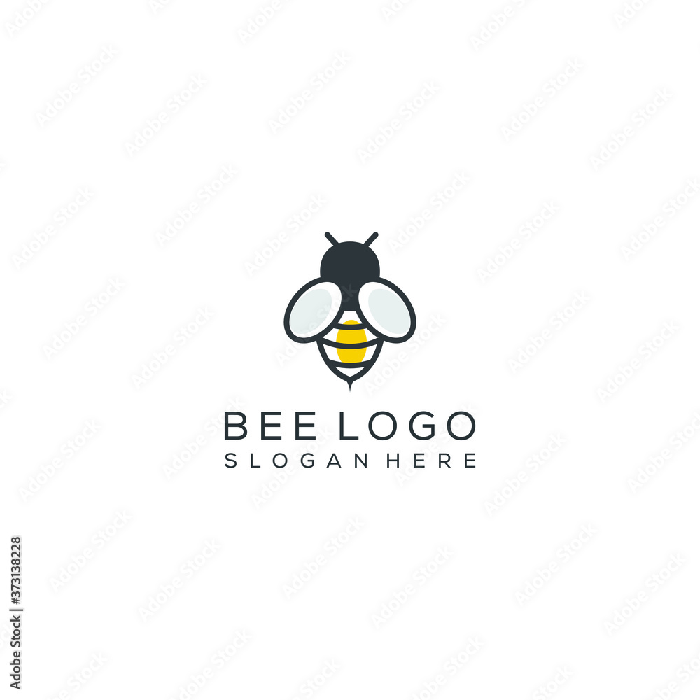 minimalist monoline line art bee logo design vector minimalist monoline line art bee logo design vector
