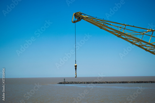 crane on the beach