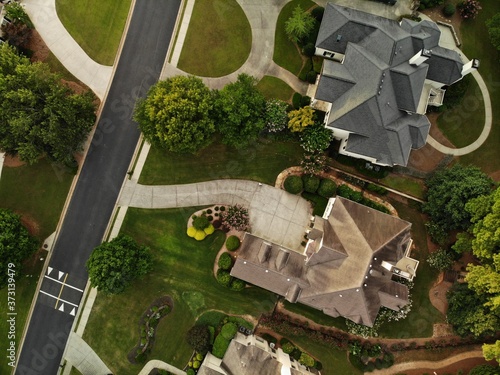 Aerial view of an upscale sub division in Suburbs of Atlanta, GA , USA photo