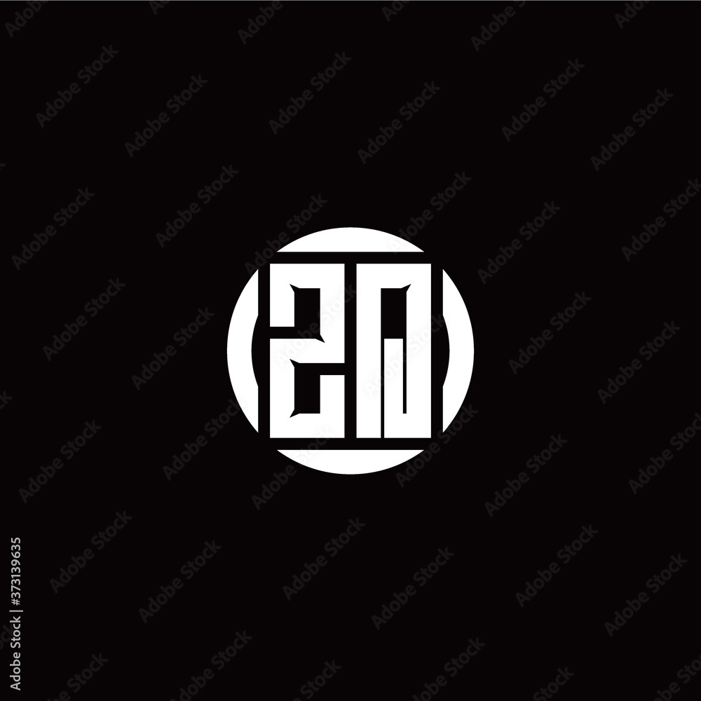Obraz premium Z Q initial logo modern isolated with circle template