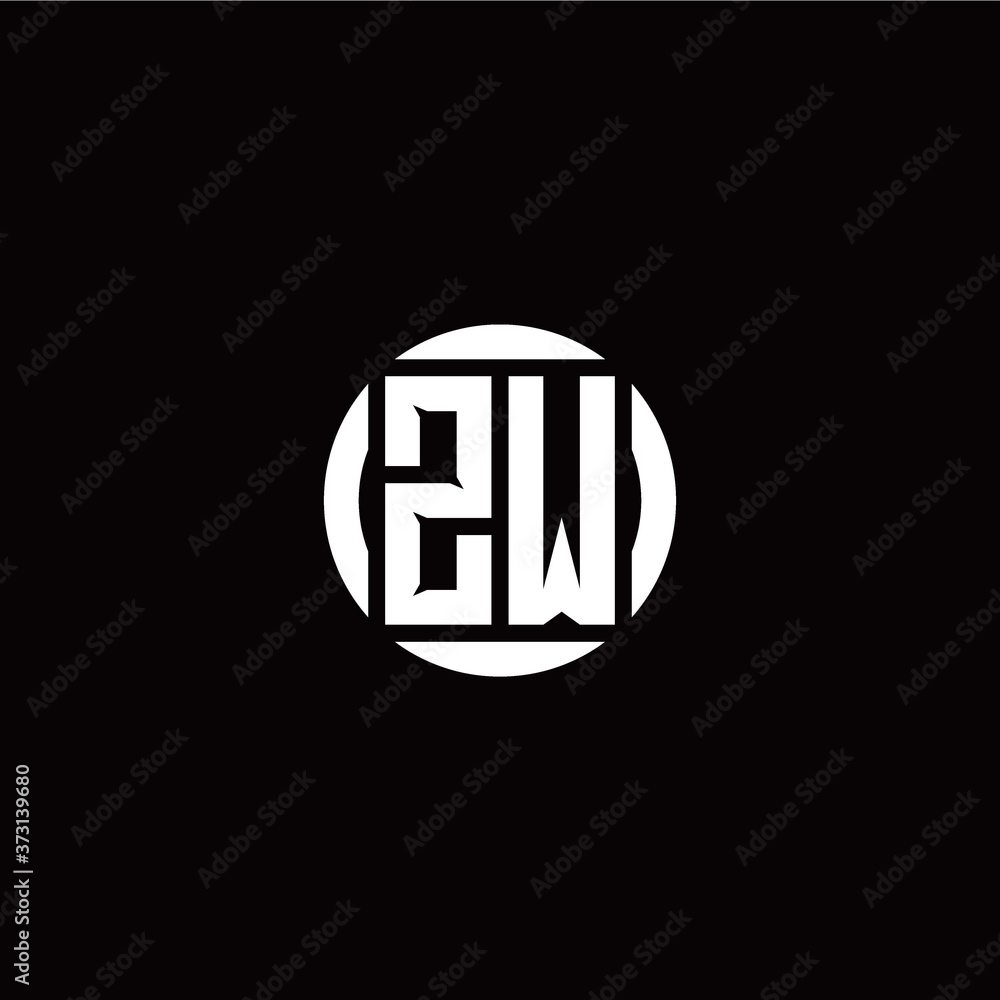 Z W initial logo modern isolated with circle template