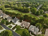 Aerial view of an upscale sub division in Suburbs of Atlanta, GA , USA