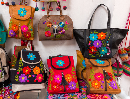 Handmade alpaca bags, backpacks and handbags in Cusco, Peru