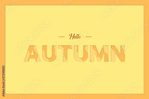 Vector illustration of autumn, autumn card, autumn text.