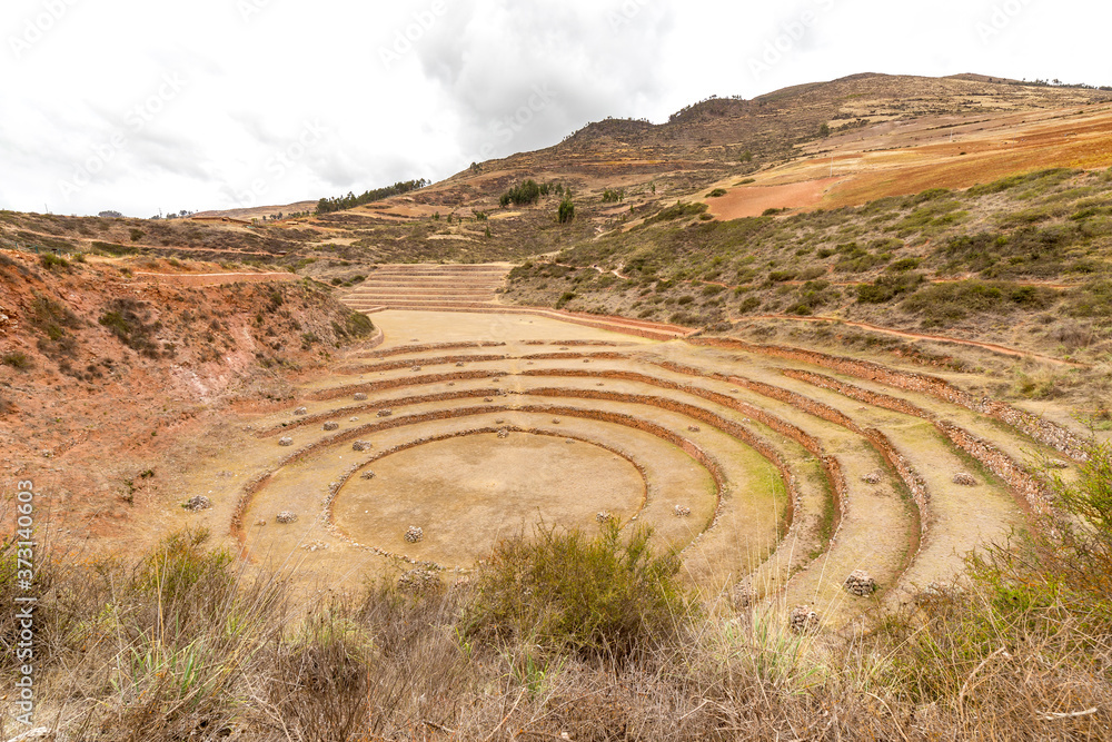 Moray archaeological Inca ruins near Cusco, in Peru.